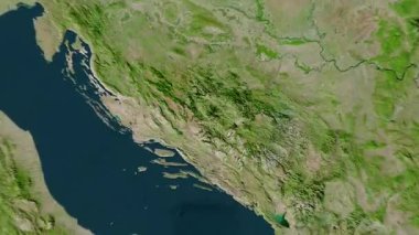 Bosna-Hersek haritası - sağlam. Gölge. Uydu.