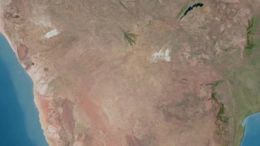 Botswana haritası - sür. Gölge. Uydu.