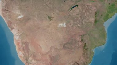 Botswana haritası - sağlam. Gölge. Uydu.