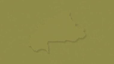 Burkina Faso haritası - sağlam. Gölge. Desen.