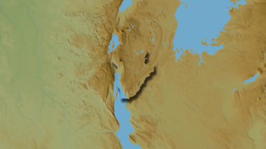 Burundi haritası. Gölge. Fiziksel.