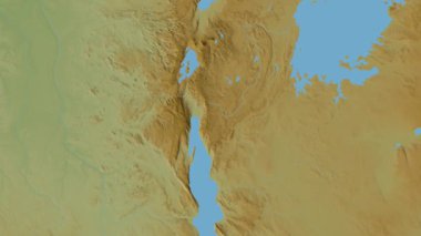 Burundi haritası - süzül. Gölge. Fiziksel.