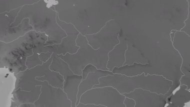 Orta Afrika Cumhuriyeti haritası - sağlam. Gölge. Gri Tonlama.