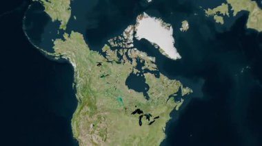 Kanada haritası - sağlam. Gölge. Uydu.