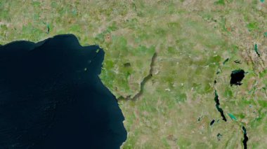 Kongo Cumhuriyeti haritası - özüt. Gölge. Uydu.