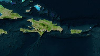 Dominik Cumhuriyeti haritası. Gölge. Uydu.