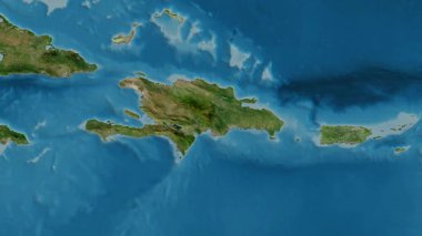 Dominik Cumhuriyeti haritası - süzül. Gölge. Uydu.