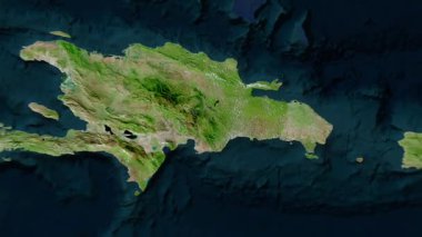 Dominik Cumhuriyeti haritası - sağlam. Gölge. Uydu.