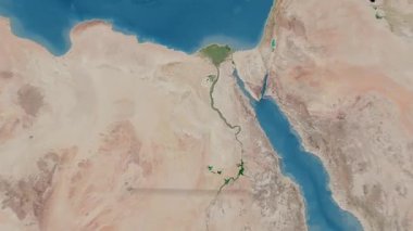 Mısır haritası - sağlam. Gölge. Uydu.