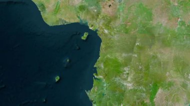 Ekvator Ginesi haritası - süzül. Gölge. Uydu.