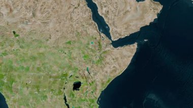 Etiyopya haritası - süzül. Gölge. Uydu.