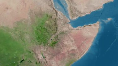 Etiyopya haritası - sağlam. Gölge. Uydu.