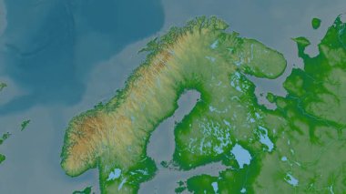 Finlandiya haritası - sür. Gölge. Fiziksel.