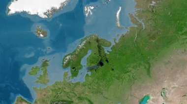 Finlandiya haritası - özet. Gölge. Uydu.