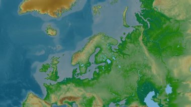 Finlandiya haritası - süzül. Gölge. Fiziksel.