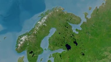 Finlandiya haritası - sağlam. Gölge. Uydu.