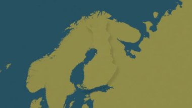 Finlandiya haritası - sağlam. Gölge. Desen.