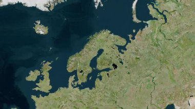 Aland haritalı Finlandiya - süzül. Gölge. Uydu.