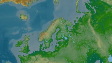 Aland haritalı Finlandiya - süzül. Gölge. Fiziksel.