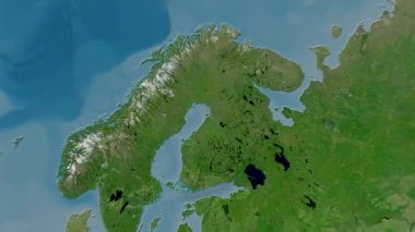 Finlandiya 'nın Aland haritası sağlam. Gölge. Uydu. Etiketler