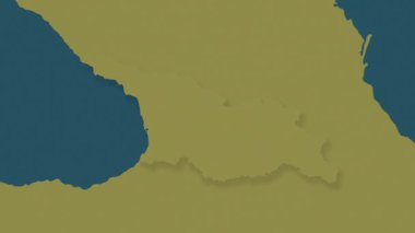 Georgia haritası, sağlam. Gölge. Şablon. Etiketler