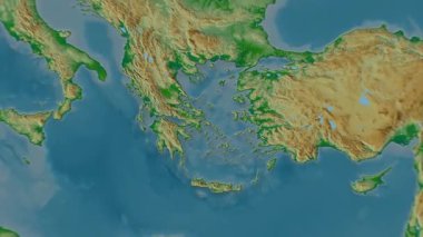 Yunanistan haritası - sağlam. Gölge. Fiziksel.