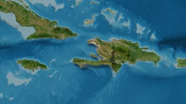 Haiti haritası - özüt. Gölge. Uydu.