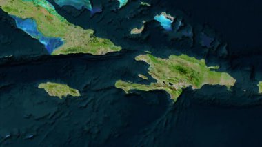 Haiti haritası - süzül. Gölge. Uydu.