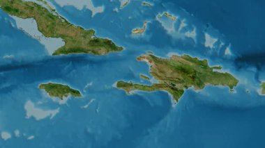 Haiti haritası - süzül. Gölge. Uydu.