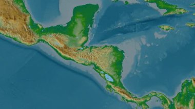 Honduras haritası - süzül. Gölge. Fiziksel.