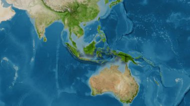 Endonezya haritası - özüt. Gölge. Uydu. Etiketler