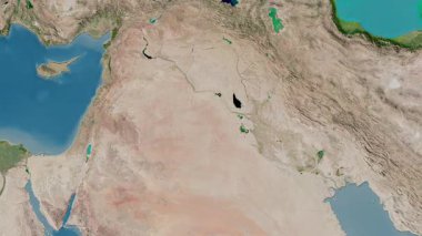 Irak haritası - sür. Gölge. Uydu.