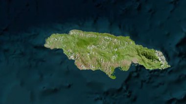 Jamaika haritası - sür. Gölge. Uydu.