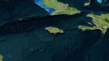 Jamaika haritası - özüt. Gölge. Uydu.