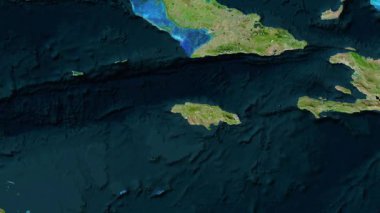 Jamaika haritası - süzül. Gölge. Uydu.