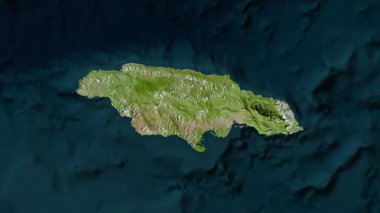 Jamaika haritası - sağlam. Gölge. Uydu.