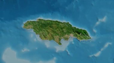 Jamaika haritası - sağlam. Gölge. Uydu.