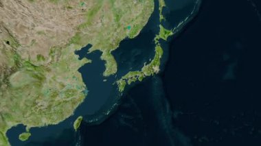 Japonya haritası - sağlam. Gölge. Uydu.