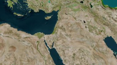 Ürdün haritası - süzül. Gölge. Uydu.