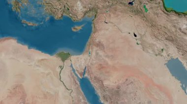 Ürdün haritası - süzül. Gölge. Uydu.