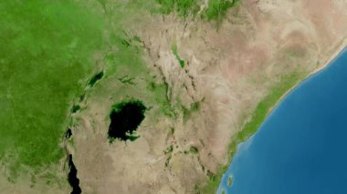 Kenya haritası - sür. Gölge. Uydu.