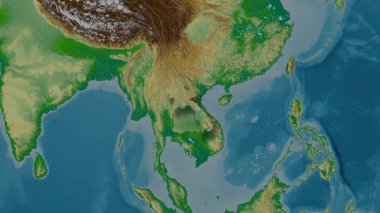 Laos haritası - özet. Gölge. Fiziksel.