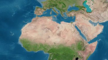 Libya haritası - süzül. Gölge. Uydu.