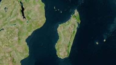 Madagaskar haritası - sür. Gölge. Uydu.