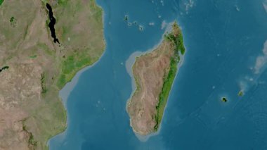 Madagaskar haritası - sür. Gölge. Uydu.