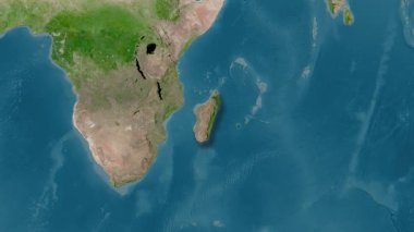 Madagaskar haritası - özüt. Gölge. Uydu.