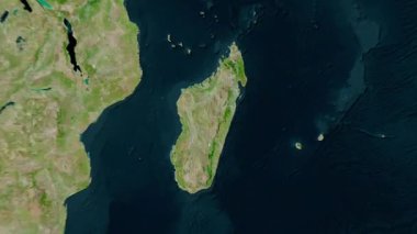 Madagaskar haritası - sağlam. Gölge. Uydu.