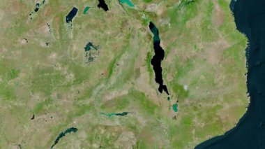 Malawi haritası - sür. Gölge. Uydu.