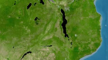 Malawi haritası - sür. Gölge. Uydu.