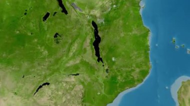 Malawi haritası - sağlam. Gölge. Uydu.